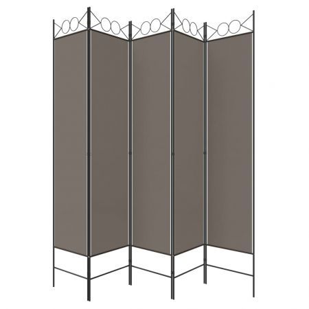 5-Panel Room Divider Anthracite 200x220 cm Fabric