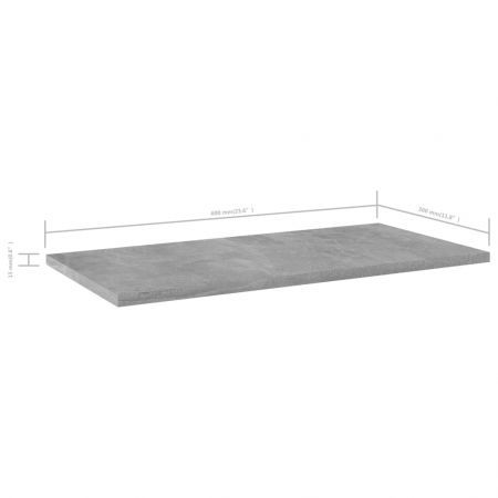 Bookshelf Boards 8 pcs Concrete Grey 60x30x1.5 cm Engineered Wood