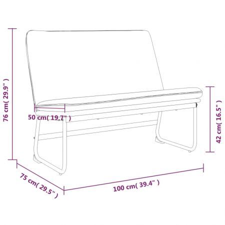 Bench Cream 100x75x76 cm Fabric