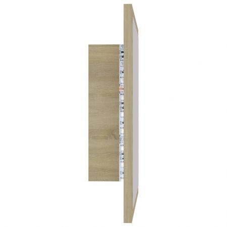 LED Bathroom Mirror Sonoma Oak 40x8.5x37 cm Acrylic