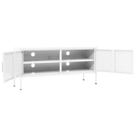 TV Cabinet White 105x35x50 cm Steel