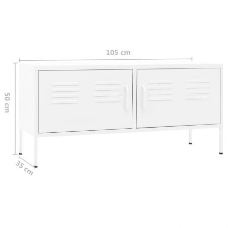 TV Cabinet White 105x35x50 cm Steel