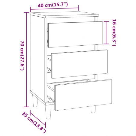 Bedside Cabinet Sonoma Oak 40x35x70 cm Engineered Wood