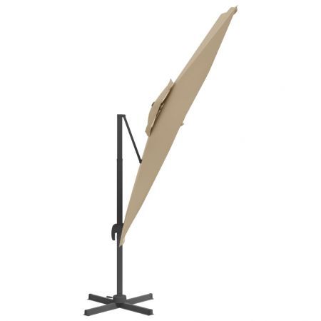 Double Top Cantilever Umbrella Taupe 400x300 cm