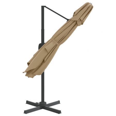 Double Top Cantilever Umbrella Taupe 400x300 cm