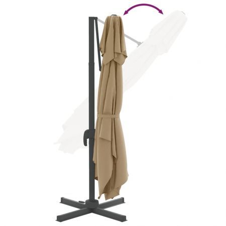 Double Top Cantilever Umbrella Taupe 400x300 cm