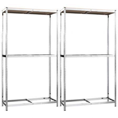 2-Layer Tire Racks 2 pcs Silver 110x40x180 cm Steel