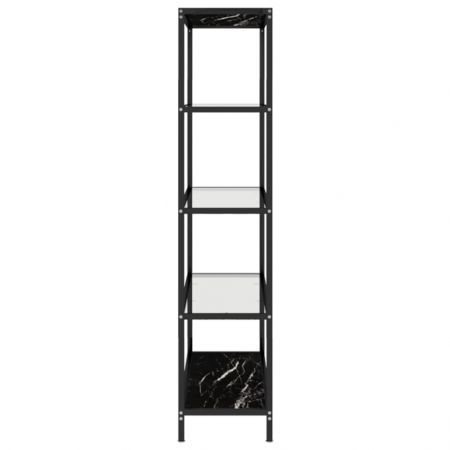 Shelf Black Marble and Transparent 100x36x168 cm Tempered Glass