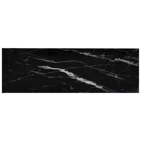 Shelf Black Marble and Transparent 100x36x168 cm Tempered Glass