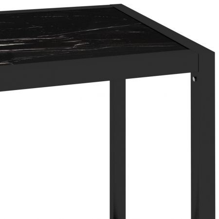 Shelf Black Marble and Transparent 100x36x168 cm Tempered Glass