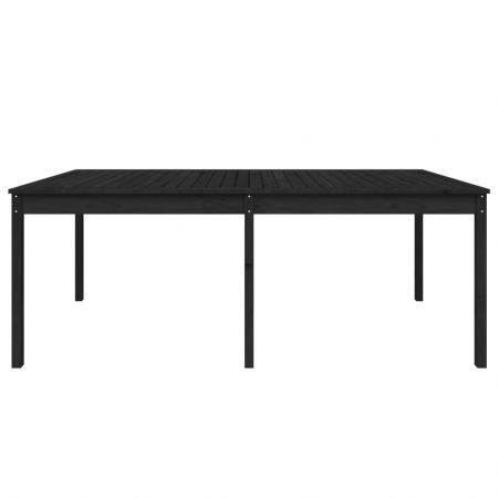 Garden Table Black 203.5x100x76 cm Solid Wood Pine