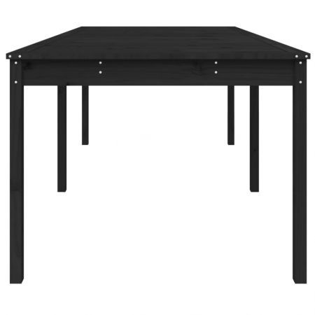 Garden Table Black 203.5x100x76 cm Solid Wood Pine