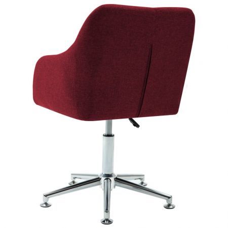 Swivel Office Chair Wine Red Fabric