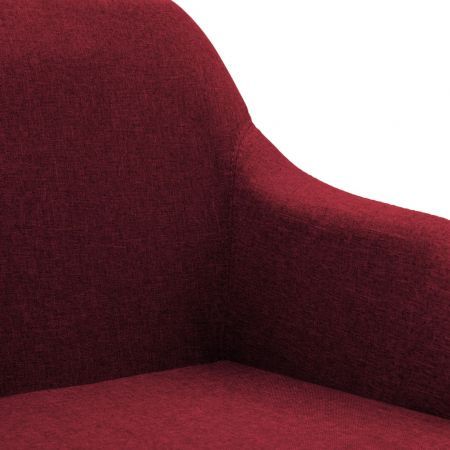 Swivel Office Chair Wine Red Fabric