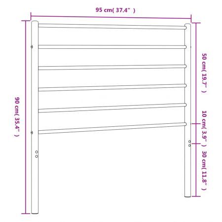 Metal Headboard White 90 cm