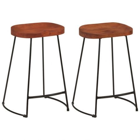 Gavin Bar Stools 2 pcs 45x40x63 cm Solid Wood Mango