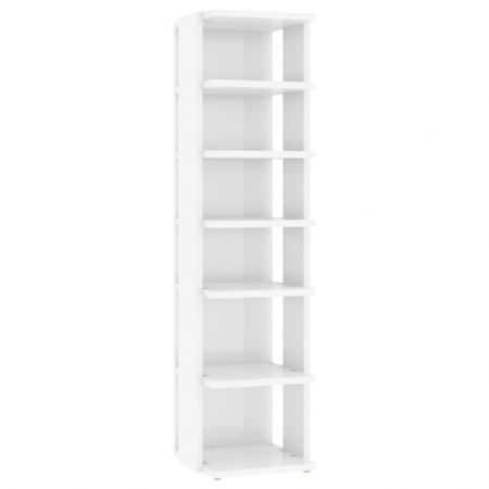 Shoe Cabinets 2 pcs High Gloss White 27.5x27x102 cm