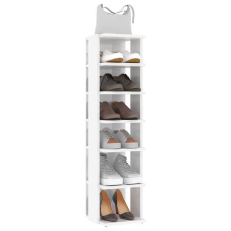 Shoe Cabinets 2 pcs High Gloss White 27.5x27x102 cm