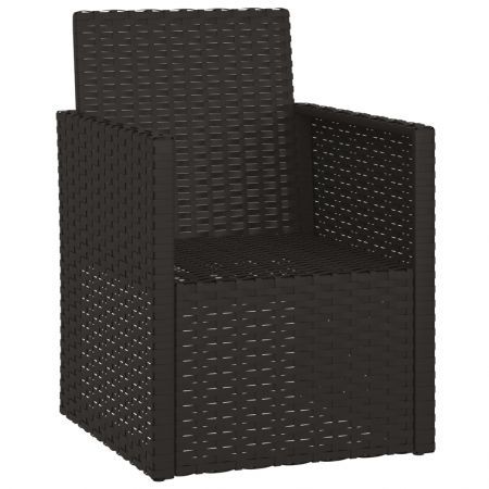 Garden Armchair with Cushions Black Poly Rattan