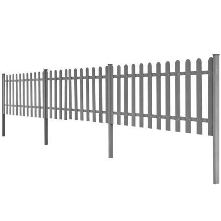 Picket Fence with Posts 3 pcs WPC 600x60 cm