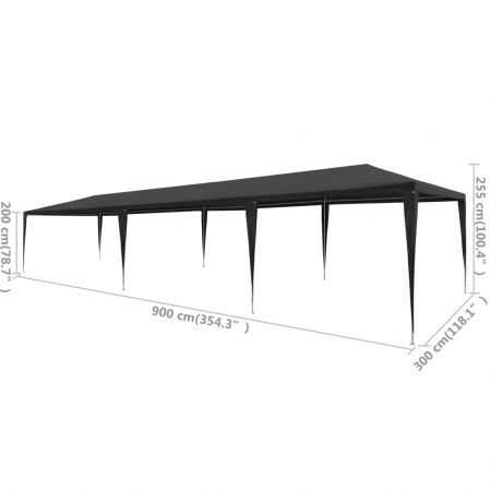 Party Tent 3x9 m PE Anthracite