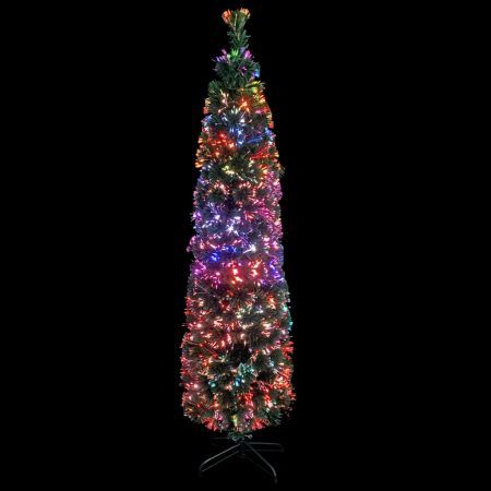 Artificial Slim Christmas Tree with Stand 120 cm Fibre Optic