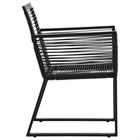 Garden Chairs 4 pcs Rope Rattan Black