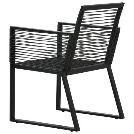 Garden Chairs 4 pcs Rope Rattan Black