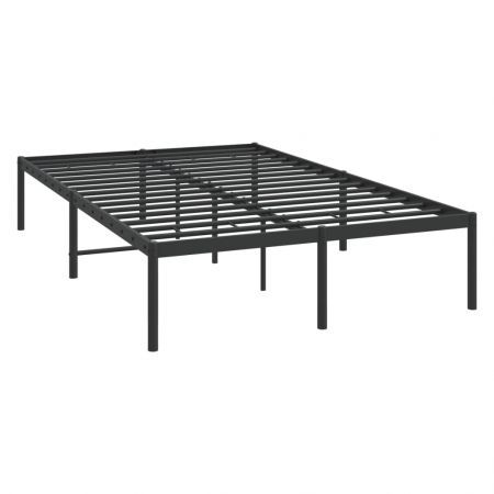 Metal Bed Frame Black 137x187 cm Double