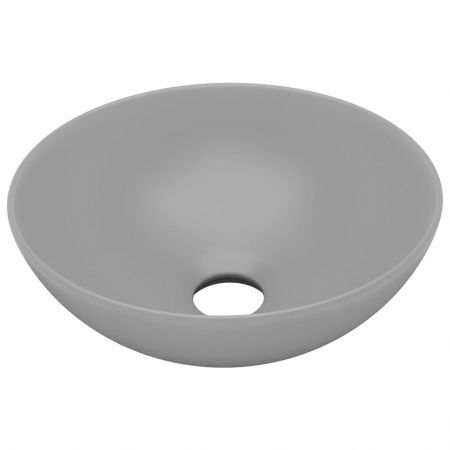 Bathroom Sink Ceramic Light Grey Round