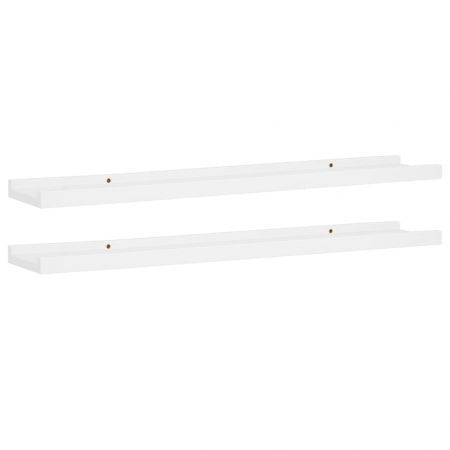 Picture Frame Ledge Shelves 2 pcs White 80x9x3 cm MDF