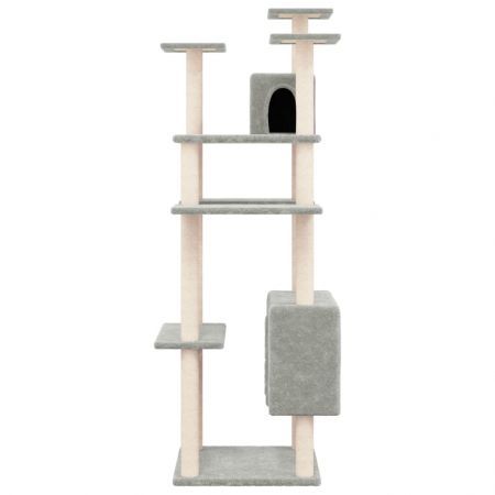 Cat Tree with Sisal Scratching Posts Light Grey 162 cm