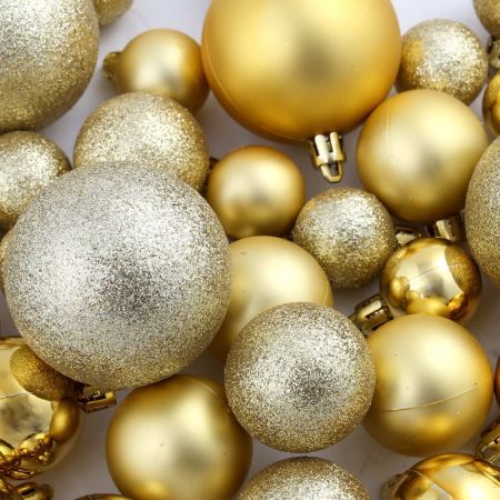 100 Piece Christmas Ball Set 3/4/6 cm Gold