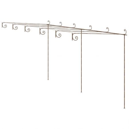 Garden Pergola Antique Brown 6x3x2.5 m Iron