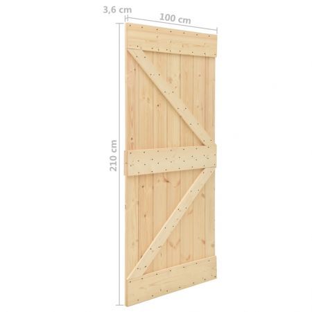 Door 100x210 cm Solid Pine Wood