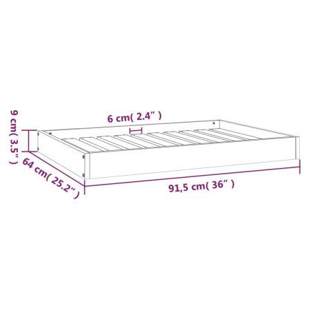 Dog Bed White 91.5x64x9 cm Solid Wood Pine