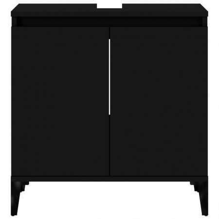 Sink Cabinet Black 58x33x60 cm Engineered Wood