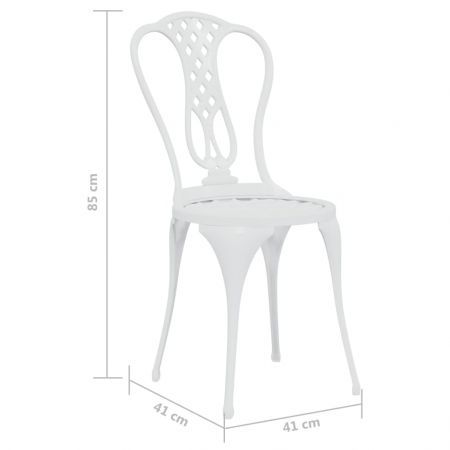 3 Piece Bistro Set Cast Aluminium White