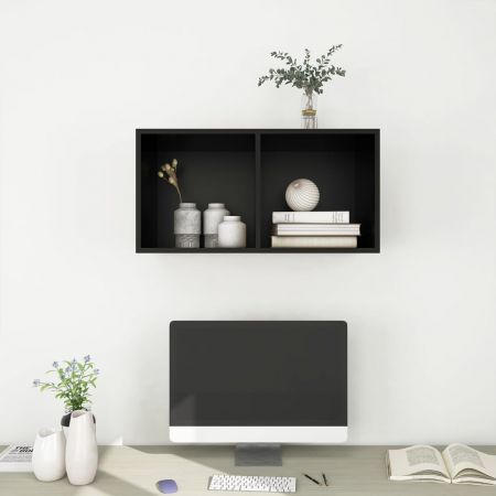 Wall-mounted TV Cabinet Black 37x37x72 cm Engineered Wood