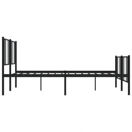 Metal Bed Frame with Headboard and Footboard Black 183x203 cm King Size