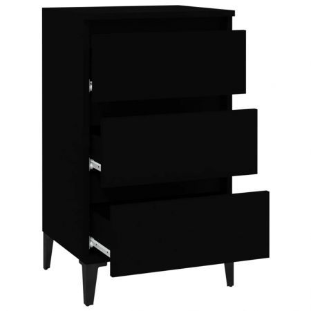 Bedside Cabinet Black 40x35x70 cm Engineered Wood