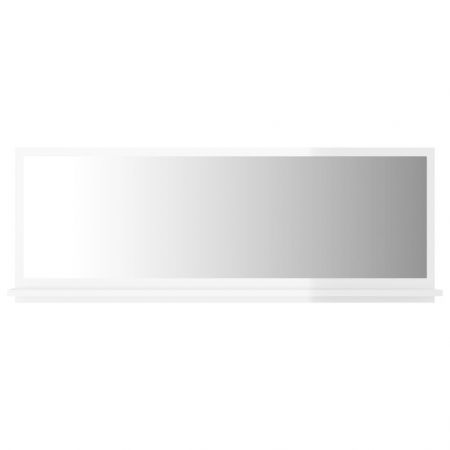 Bathroom Mirror High Gloss White 100x10.5x37 cm Engineered Wood