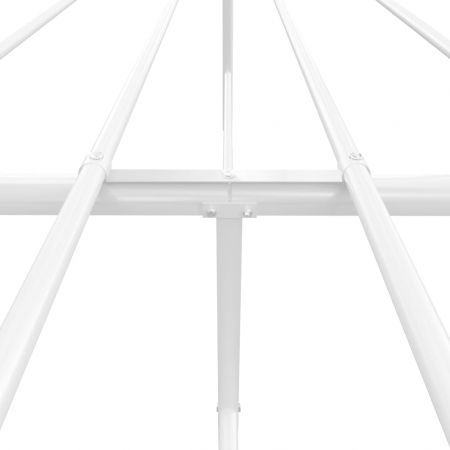 Metal Bed Frame with Headboard White 183x203 cm King