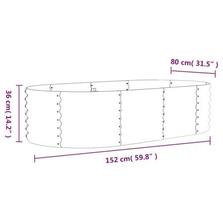 Garden Raised Bed Powder-Coated Steel 152x80x36 cm Anthracite