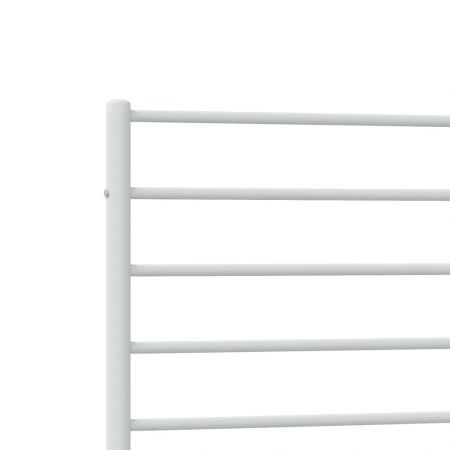 Metal Bed Frame with Headboard and Footboard White 107x203 cm King Single Size