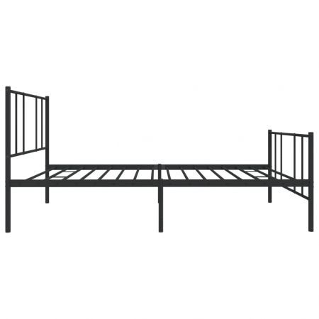 Metal Bed Frame with Headboard and Footboard Black 107x203 cm King Single Size