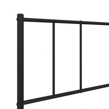 Metal Bed Frame with Headboard and Footboard Black 107x203 cm King Single Size