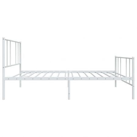 Metal Bed Frame with Headboard and Footboard White 107x203 cm King Single Size