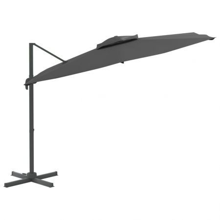 Double Top Cantilever Umbrella Anthracite 400x300 cm