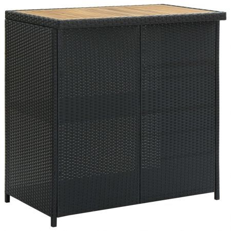 3 Piece Bar Set Poly Rattan Black